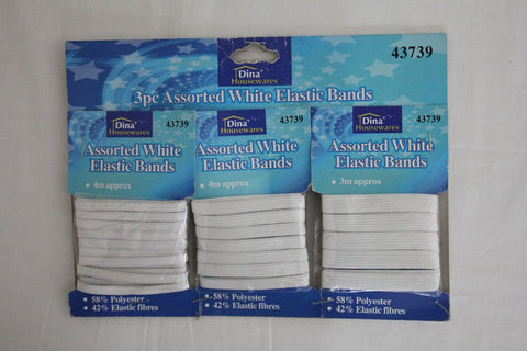 Assorted White Elastic Bands